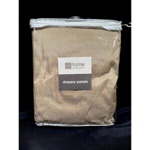New JC Penny home 50” x 95” panel drapes curtains champagne metallic beige khaki